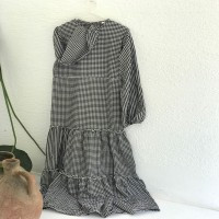 HS Layered Mini Gingham Dress - Black