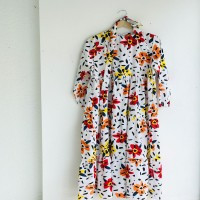 END Colorful Floral Dress - White & Red & Orange