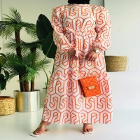 Robe labyrinthe orange