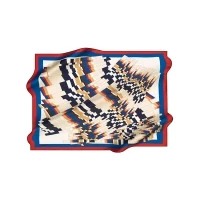 Aker Scarf Red Foulard en soie à motifs géométriques pour femmes