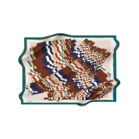 Aker Scarf Green Foulard en soie à motifs géométriques pour femmes