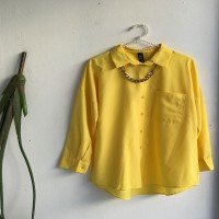 TBL Chain Necklace - قميص كبير الحجم - أصفر