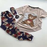 بيجامة بطبعة Angel Teddy Bear -Vizon