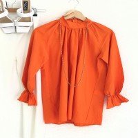 QF Elastic Sleeve Tunic Shirt - برتقالي