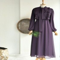 EDR Frilly Dress -لون موف داكن