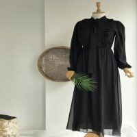 EDR Frilly Dress -لون أسود