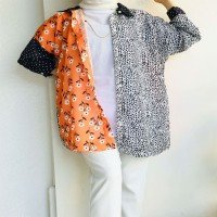 HA Zebra & Floral Pattern Shirt - Orange
