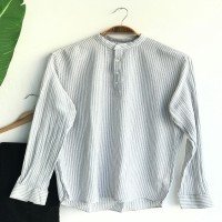 Half Pat Long Sleeve Shirt - Blue