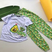 Avocado Queen Pajamas Set - White
