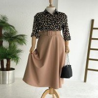GMZ Mevlana Belt Skirt - Sütlü Kahve