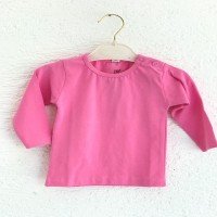 Single Top Long Sleeve Straight Body - 20486 - Pink