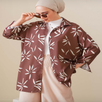 Fx Floral Printed Digital Shirt - Brown