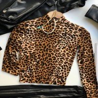 AP Mini Leopard Blouse - Tan