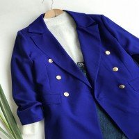 MS Button Blazer Jacket - Royal