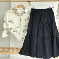 DM Three Frill Skirt - Black