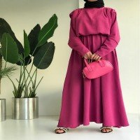 BT Waisted Ayrobin Dress - Fuchsia