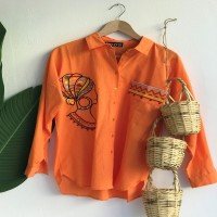 WR African Girl Printed Shirt - Orange