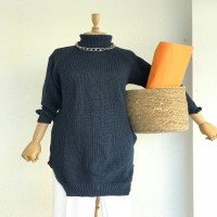 HZ Thessaloniki Neck Tunic - Navy Blue