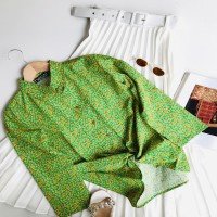 ML Mini Leaf Pattern Shirt - Green and Yellow
