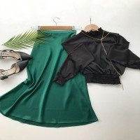 HT Satin Skirt - Green
