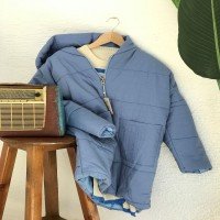 ES Two Pocket Oversize Coat -Bleu