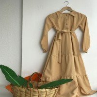 EFL Collared Floor Dress - Camel