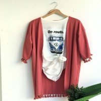 ADS Tasseled Kimono - Candy Pink