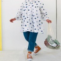 FX Daisy Pattern Shirt - White and Sax