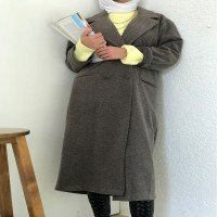 HZ Double Breasted Buttoned Cachet Coat - Antrasit