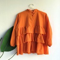 NS Layered Frilly Shirt Tunic - Orange