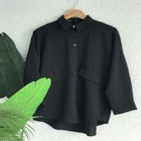 BT Cap Detail Shirt - Black