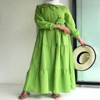 EFL Collared Floor Dress - Pistachio Green