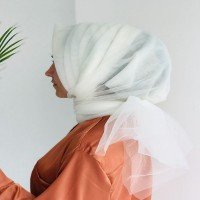 BH Ready Made Hayal Tulle Turban - White