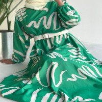 END Signature Pattern Dress - Green