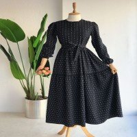 EDR Pıtpıt Pattern Dress - Black