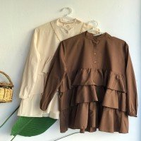 NS Layered Frilly Shirt Tunic - Brown