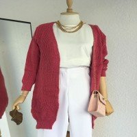 HZ Thessaloniki Plain Knitted Cardigan - Fuchsia