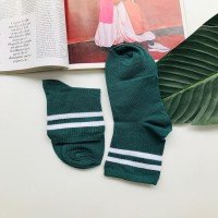 SPT College Striped Socks - Emerald & White