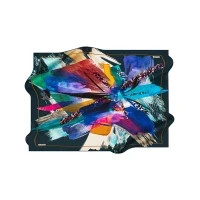 Aker Scarf Navy Blue Women Patterned Silk Scarf