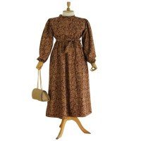 EFL Mixed Pattern Suede Dress - Tan