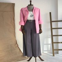 BT Belted High Waist Trousers - Gray