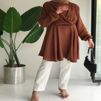 ABS Front Flared Tunic - Brown