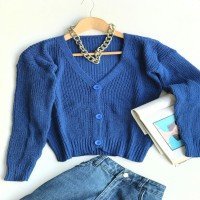 HZ Three-Button Cardigan - Royal