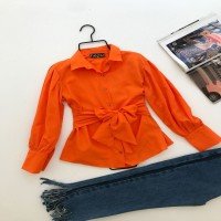 SA Belted Shirt -Orange