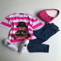 ABS Teddy Bear Y3 T-Shirt - Neon Pink