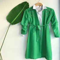 TBL Stone Belted Kimono - Ördek  Green