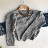 HZ Three-Button Cardigan - Gray