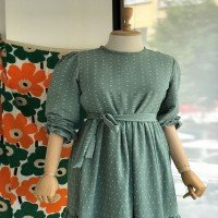 EDR Pıtpıt Pattern Dress - Mint Green