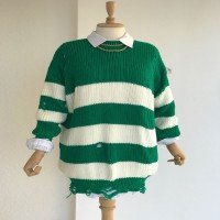 TLG Striped Ripped Tunic - Green