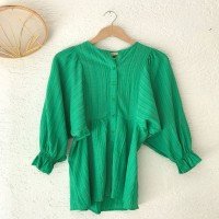 NS Buttoned Bat Sleeve Tunic - Green